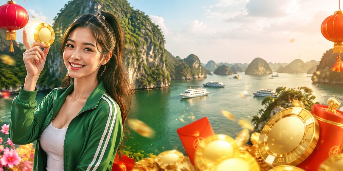 Khung cảnh Vịnh Hạ Long về đêm với đèn lồng rực rỡ và người dùng online